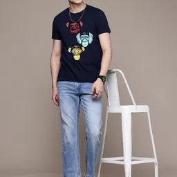 Moda Rapido Men Regular Fit Graphic Printed Round Neck Cotton T-shirt image 2