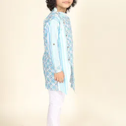 LIL PITAARA Boys Ethnic Motifs Printed Regular Pure Cotton Kurta with Pyjamas image 4
