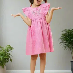 TeenTrums Floral Embroidered Fit & Flare Dress-picture-39