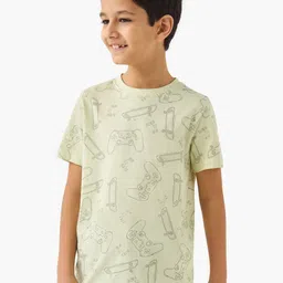Juniors by Babyshop Boys Conversational Printed Round Neck Cotton T-shirt-picture-26