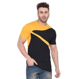 BEYOU FASHION Colourblocked Round Neck Short Sleeves Slim Fit Casual Tshirt-picture-25
