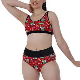 SELFCARE Pack Of 2 Graphic Bra Full Coverage Cotton Sports Bra image 4