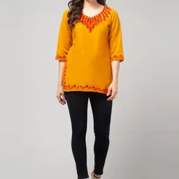 ERUDITE CLUB Ethnic Motifs Embroidered V-Neck Thread Work Thread Work Kurti image 5
