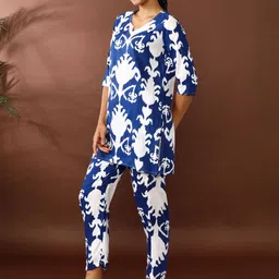 Jaipur Kurti Printed V-Neck Tunic With Trouser image 4