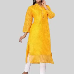 PARTH SY FASHION Women Yellow Blended Straight Kurtas-picture-12