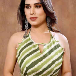 DIVASTRI Striped Gotta Patti Poly Georgette Ready to Wear Saree image 3