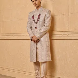 Tasva All Over Embroidered Sherwani Set image 5