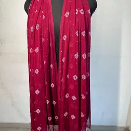 nayerang Chiffon Printed Maroon Women Dupatta image 2
