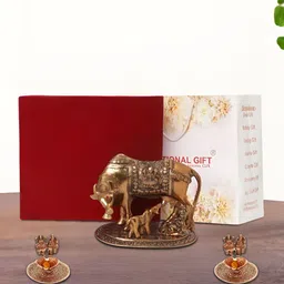 INTERNATIONAL GIFT Copper-Toned Kamdhenu Cow Religious Idol Showpiece-image-75