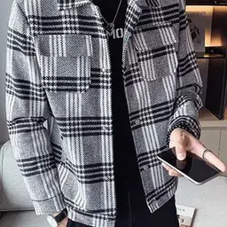StyleCast x Revolte Men Checked Spread Collar Long Sleeves Tailored Jacket image 2