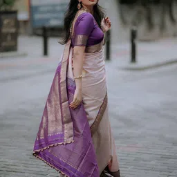 Anjaneya Sarees Zari Silk Blend Banarasi Saree image 5