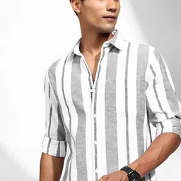 LOCOMOTIVE Premium Vertical Striped Cotton Casual Shirt-image-20