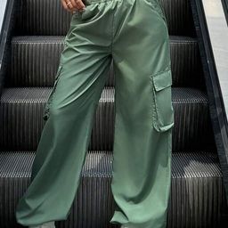 Next One Women Smart Loose Fit High-Rise Easy Wash Cargos Trousers-picture-14