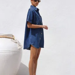 all about you Shirt Collar Shirt Mini Dress image 3