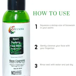 Elecsera Neem Foaming Face Wash For Pimple Control - 100 ml image 5
