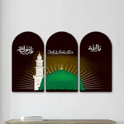 Myntra Elegant Homes Black Set of 3 Piece MDF Religious Wall Paintings image 3