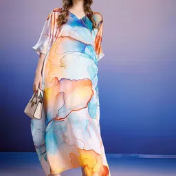 LABEL AARNA Floral Print Satin Maxi Midi Dress-picture-15