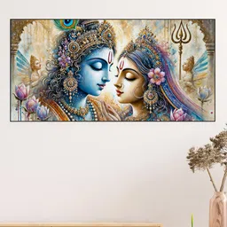nestroots Blue Majestic Horses in Ethereal Flight Canvas Religious Wall Painting-image-53