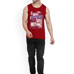 SLOWLORIS Pack Of 2 Printed Round Neck Sleeveless Bio-Wash Cotton Gym Vests image 5