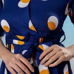 Amarasha Polka Dot Print Puff Sleeve Fit & Flare Midi Dress image 2