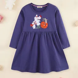 INCLUD Girls Graphic Embroidered Round Neck Fit and Flare-picture-33