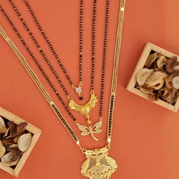 Bhanu diam Gold-Plated Brass Mangalsutra-picture-18