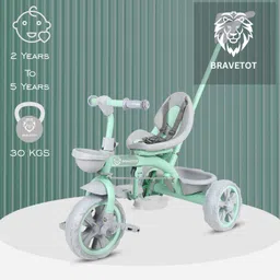 bravetot BABY TRICYCLE WITH 3 EVA WHEELS + PARENT HANDLE PREMIUM Parent Handle Tricycle image 3