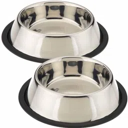 alcazar ALC Round Steel Pet Bowl (890 ml Silver) Round Steel Pet Bowl-picture-21