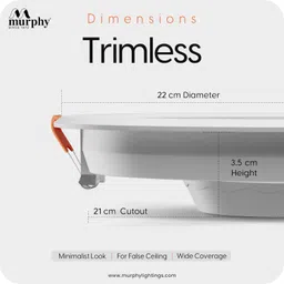 murphy LED 20W TRIMLESS Round (Cool White, Pack of 6) Recessed Ceiling Lamp image 4