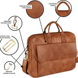 hvh world Matte Tan Color Faux Leather 9.44L Messenger Bag For Men HV-BG111 Messenger Bag image 3