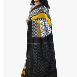 TROPWEAR Ethnic Motifs Block Print Pure Cotton Saree image 3