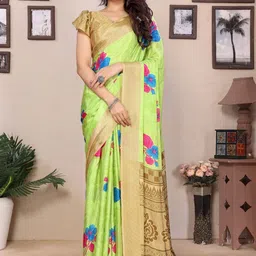 KALINI Floral Silk Blend Half and Half Saree-image-39