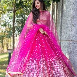 BAESD Floral Embroidered Semi-Stitched Lehenga & Unstitched Blouse With Dupatta-picture-11