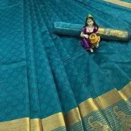 jayant creation Blue Silk Cotton Kanjeevaram Sarees image 2