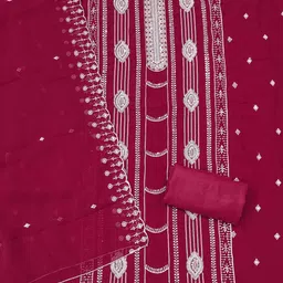 KALINI Women Poly Georgette Embroidered Dress Material-image-70