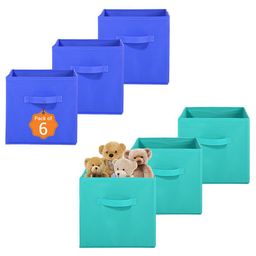 Kuber Industries Green & Blue 6 Pieces Non-Woven Cloth Organisers-picture-38