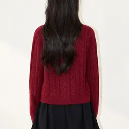 JC Collection Women Cable Knit Cardigan image 2