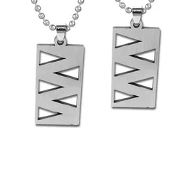 Utkarsh Silver-Plated Geometric Pendants with Chains-picture-26