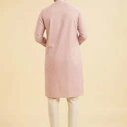 Manyavar Embroidered Mandarin Collar Sequinned Kurta With Churidar image 5