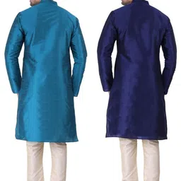 JEXI Men Regular Pure Silk Kurta with Pyjamas image 3