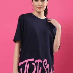 Metronaut Women Naruto Graphic Printed Round Neck Cotton Oversized T-shirt-image-69