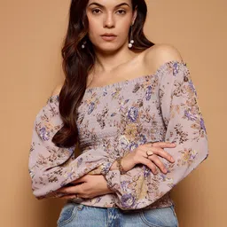 Kibo Women Floral Printed Off-Shoulder Top-picture-22