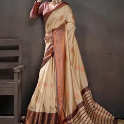 Mitera Woven Design Zari Silk Blend Kanjeevaram Saree image 2