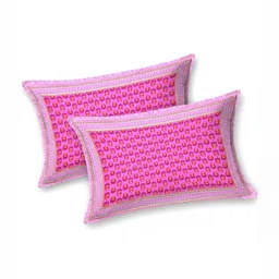 The Craft Monk Pink & White Floral King Bedsheet with 2 Pillow Covers image 2