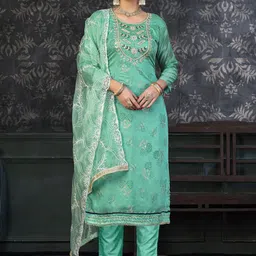 SAINOOR Embellished Semi-Stitched Dress Material-picture-39