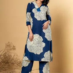Readiprint Women Floral Printed Regular Pure Cotton Kurta with Palazzos-image-96
