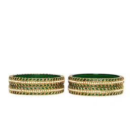KOTTIAR CREATIONS Set Of 4 Crystal Studded Glass Diamond Bangles-picture-29