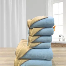 LABHAM Turquoise Blue & Beige Other 450 GSM Towel Set-picture-15