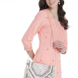 Sangria Embroidery Foldover Clutch-picture-49