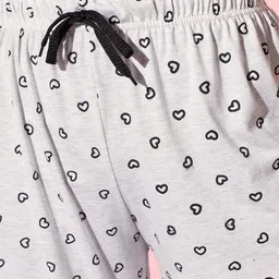 trendy world Pack of 3 Women Heart Printed Cotton Comfortable Pyjama/Lounge Pants image 2